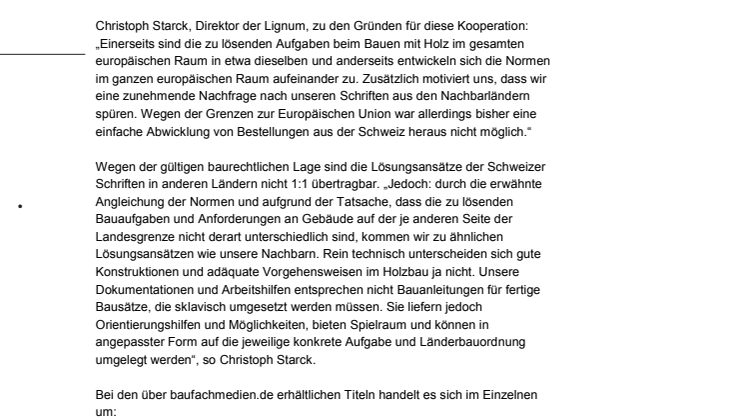 Anregungen geben – Bruderverlag und Lignum Holzwirtschaft Schweiz kooperieren 