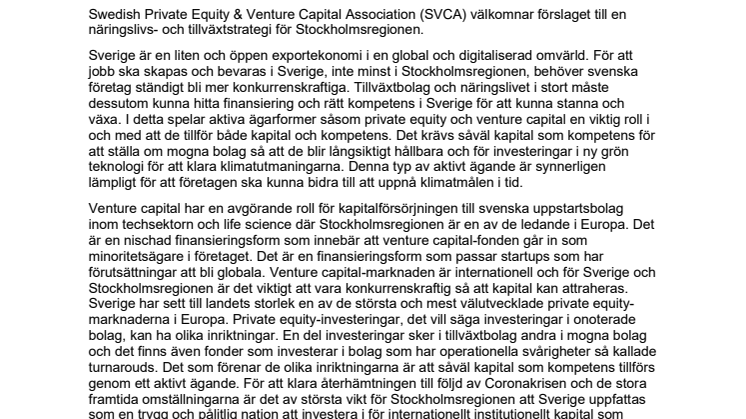 Näringslivs- och tillväxtstrategi för Stockholmsregionen