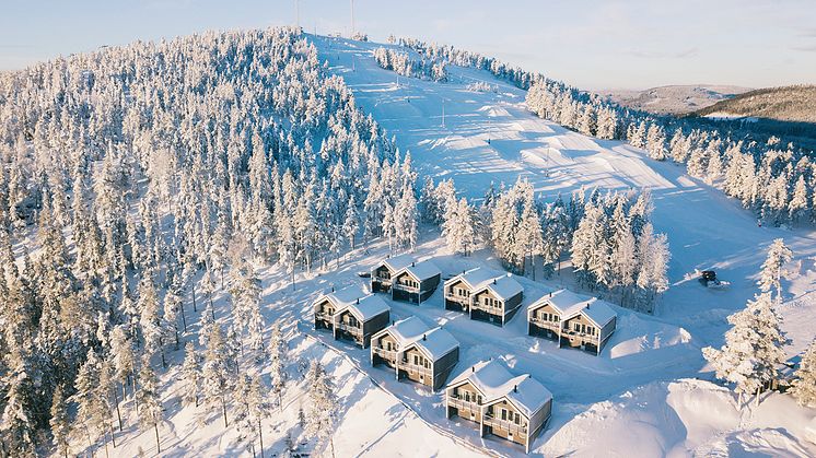 Stugor pa╠è toppen vinter
