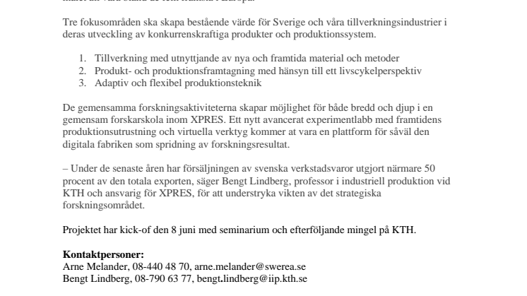 80 miljoner till produktionsforskning