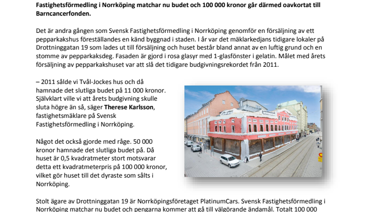 Sveriges dyraste pepparkakshus sålt