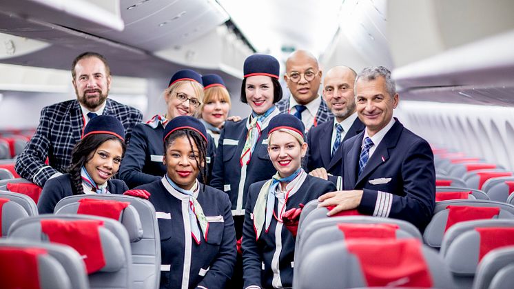 Norwegians langdistansebesetning i en 787 Dreamliner. Foto: Bo Mathisen
