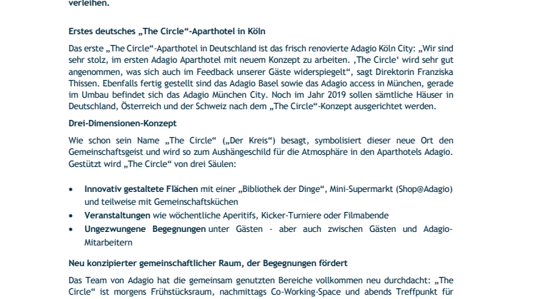 Aparthotels Adagio: Mit „The Circle“ zu neuen Reiseerlebnissen
