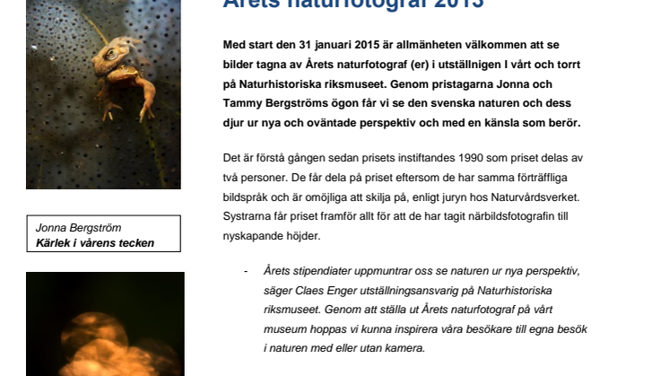​Se de prisbelönta bilderna från Årets naturfotograf 2013 