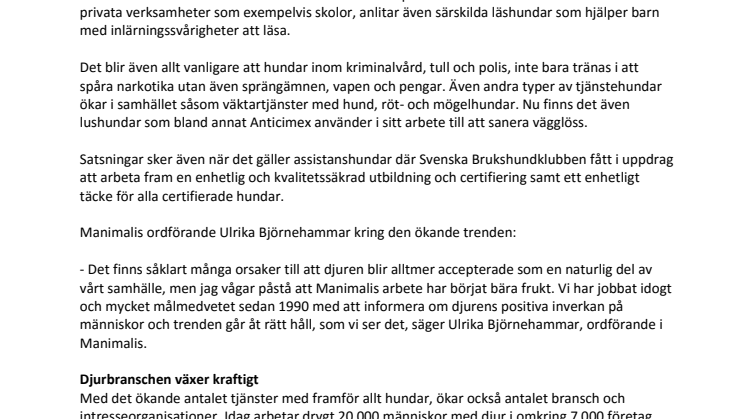 Allt fler väljer att jobba med djur 