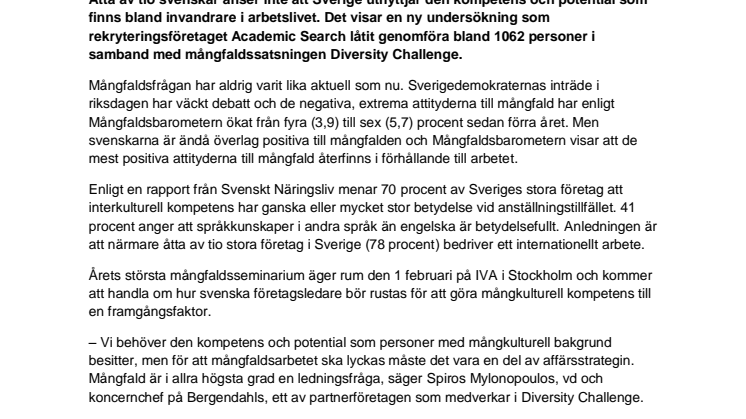 Sverige går miste om mångkulturell kompetens
