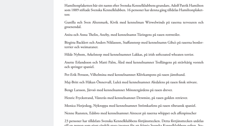 Kunniga hundmänniskor belönas!