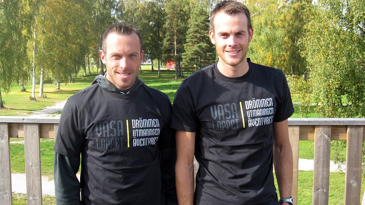 Bröderna Aukland invigde bro och marknadsför Vasaloppet i Norge