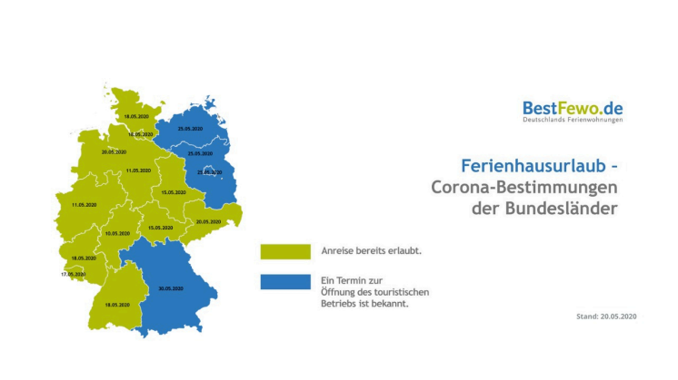 Ferienhausurlaub 2020: Karte der Corona-Bestimmungen in den Bundesländern