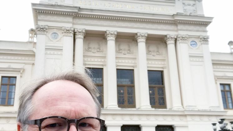 Andreas Blomberg, FOJAB. Nyutsedd husarkitekt och generalkonsult för universitetshusen i Lund. 