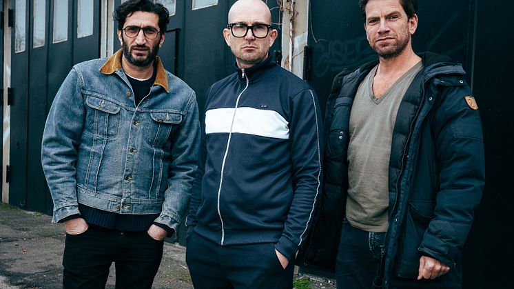 1)	Nikolaj Lie Kaas, instruktør Christoffer Boe og Fares Fares. Fotograf: Zentropa, Henrik Ohsten