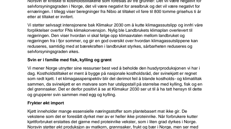 Er det bedre med importert "planteburger" enn norsk svinefilet?