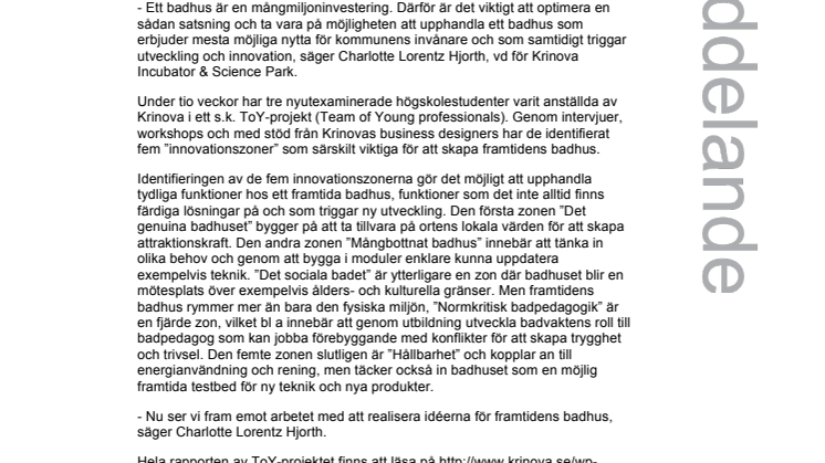 Framtidens badhus – en innovationsupphandling