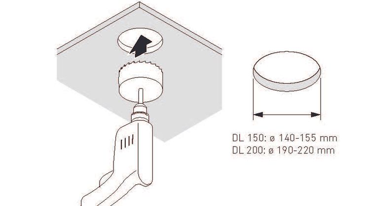 Downlights_Deckeneinbauausschnitt_Abmessungen_Bohrmaschine