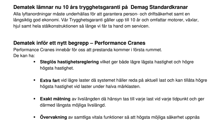 Dematek presenterar ett bredare traversprogram