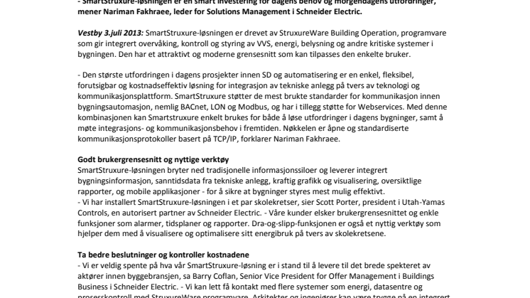 SmartStruxure - neste generasjons byggautomasjon