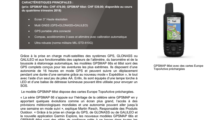 Plus de précision et d’autonomie avec les nouveaux GPS portables GPSMAP 66s et 66st de Garmin
