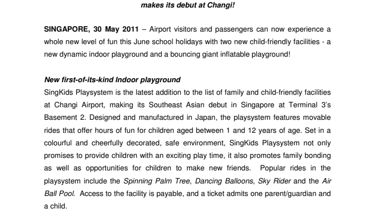Enjoy a whole new fun holiday experience at Changi Airport this June!