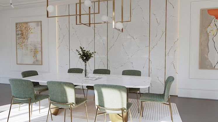 Fargen Versailles Ivory fra den nye Le Chic fra Silestone er den varmeste fargen i kolleksjonen.
