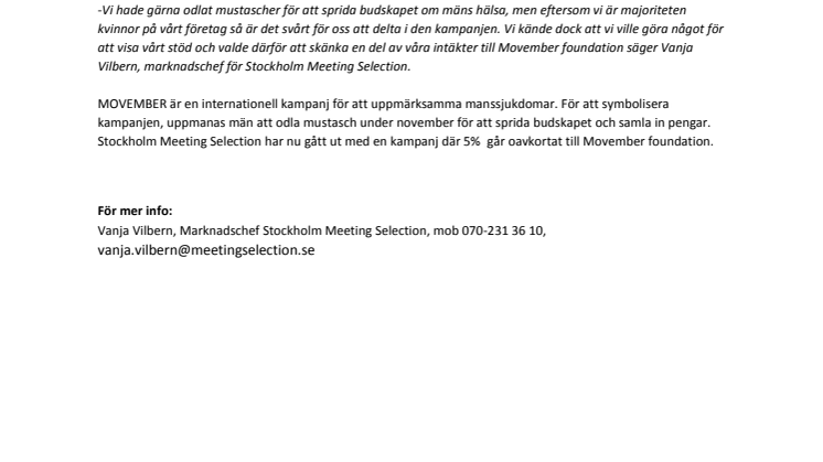 MOVEMBER på Stockholm Meeting Selection