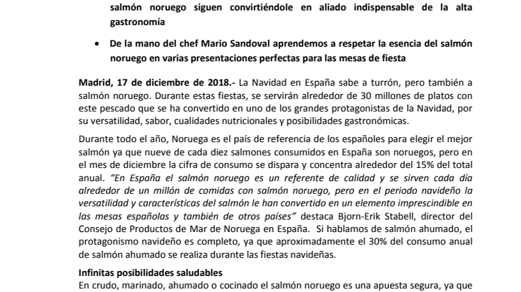 El salmón noruego, el aliado imprescindible de la Navidad española desde hace más de medio siglo