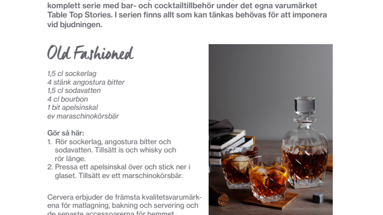 Ny serie med cocktailtillbehör och slipad kristall