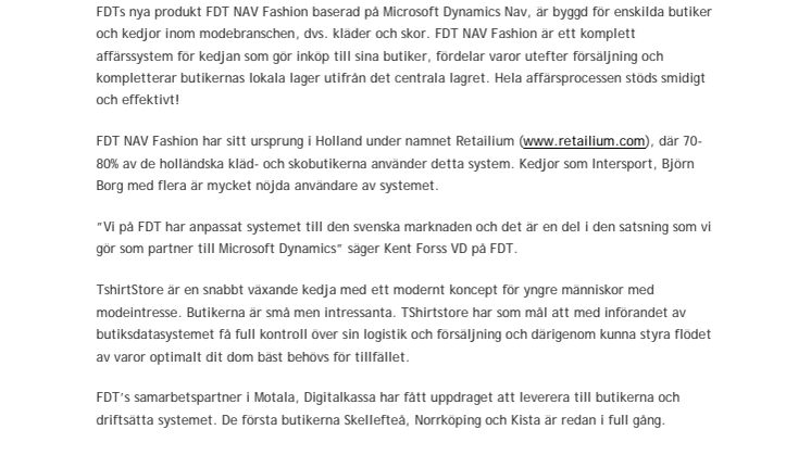 Nytt spännande Butiksdatasystem i Sverige.