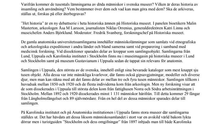Debatt om mänskliga kvarlevor på museum