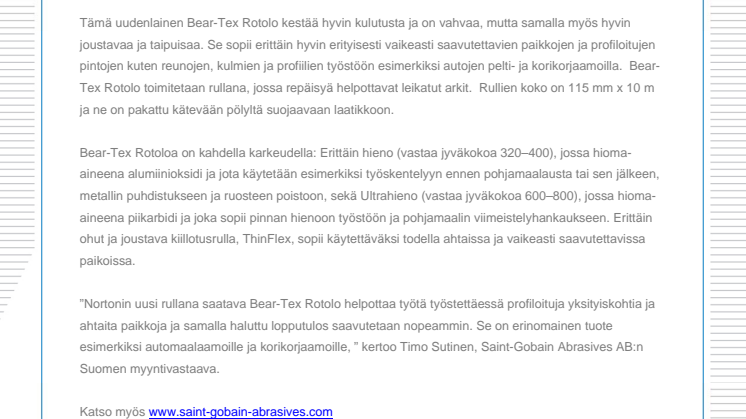 Uusi kiillotustuote vaikeasti saavutettaville pinnoille