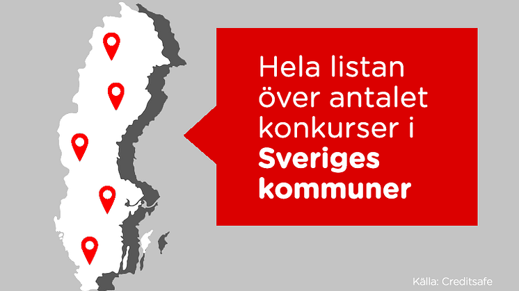 Så många företag gick i konkurs i varje kommun 2017