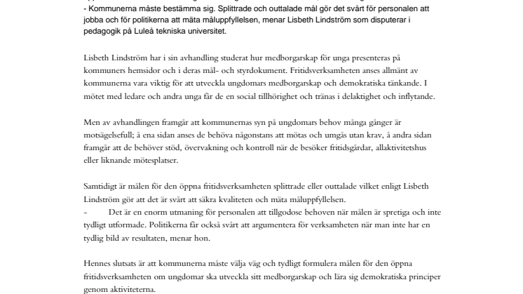 Flummig styrning av fritidsgårdar