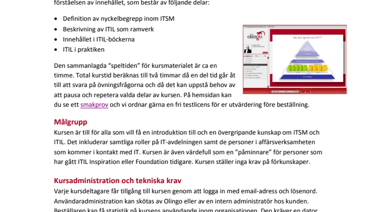 Olingo går i bräschen - erbjuder ITIL utbildning via e-learning