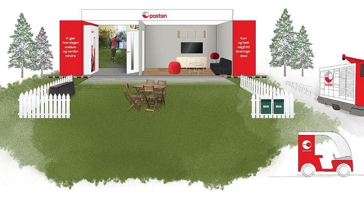 Illustrasjon av Postens stand under Arendalsuka 2019