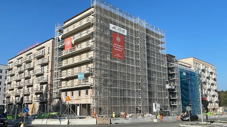 Den nya stadsdelen Kista Äng får 152 kooperativa hyresrätter i SKB-kvarteret Torshamn, där inflyttningen börjar i slutet av 2024. Foto: SKB/Peter Svahn