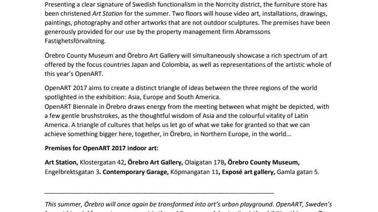Drifting artwork finds a home at this year’s OpenART in Örebro, Sweden