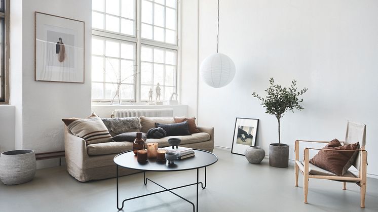 Marmoleum Concrete i vardagsrum