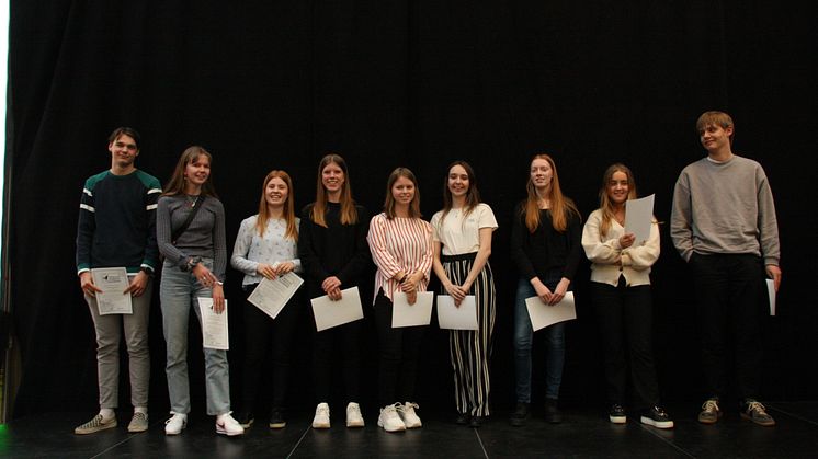 10 elever fra Tradium Handelsgymnasiet Mariagerfjord får diplom fra Nordjyske Gymnasiers Talentakademi