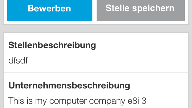Mobile Bewerbung mit LinkedIn: Stellenbeschreibung