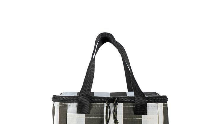 Sagaform SS25 - City stripe cooler bag small rPET Green/white 