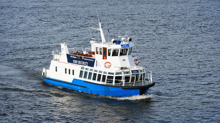 The Gothenburg Port Authority's inspection vessel M/S Hamnen on assignment. Photo: Gothenburg Port Authority.