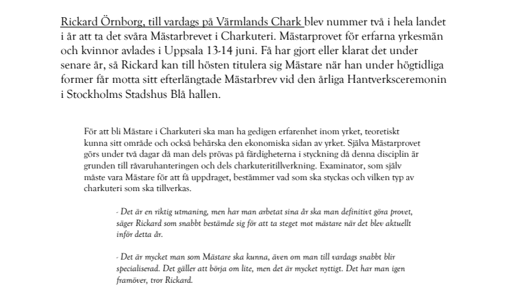 Rickard från Karlstad andra Mästaren i år!