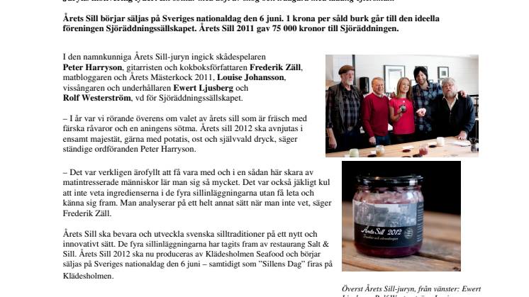 Tranbär och citrontimjan  utsedd till Årets Sill 2012 