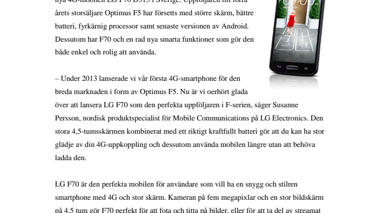 NU KOMMER LG F70 TILL SVERIGE, EN NY PRISVÄRD 4G-MOBIL