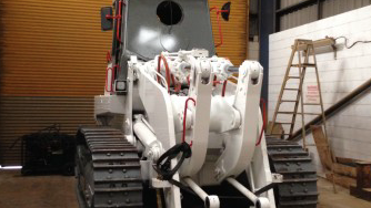 New and improved: the bulldozer rigged with our RRC unit.