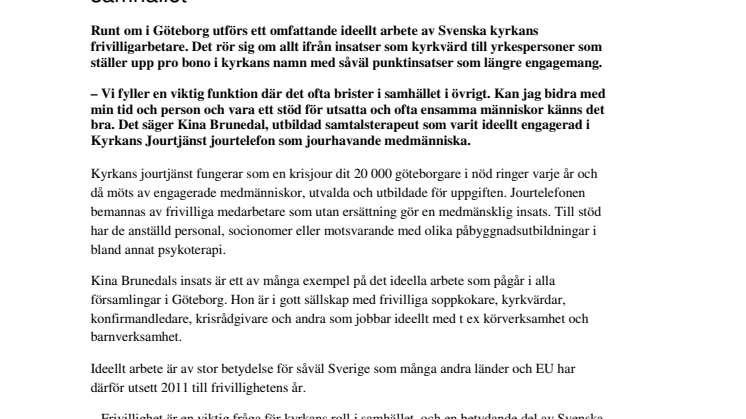 Göteborgs frivilligarbetare fyller viktig funktion i samhället