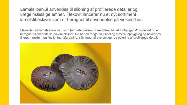 Nye lamelslibehjul fra Flexovit