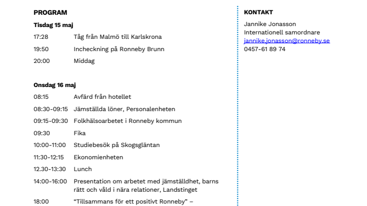 Pressinbjudan - Afrikansk kommun på utbildningsbesök i Ronneby 