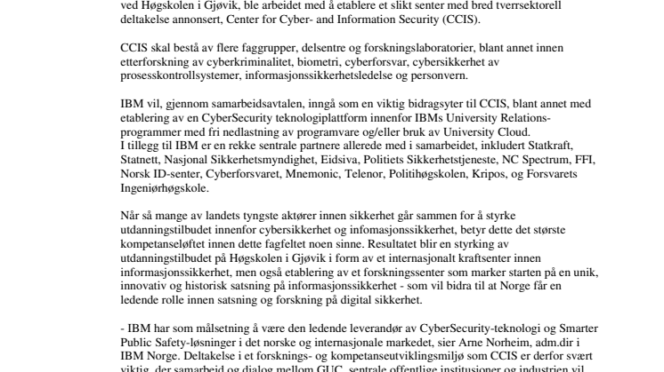 Norges største satsning innen cybersikkerhet og informasjonssikkerhet er i gang 