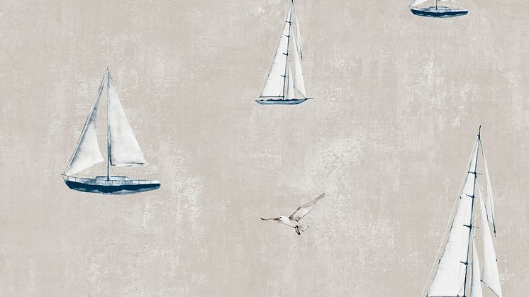 Wallpaper Scandinavia 10x0,53 m Sailboat Beige Non-woven