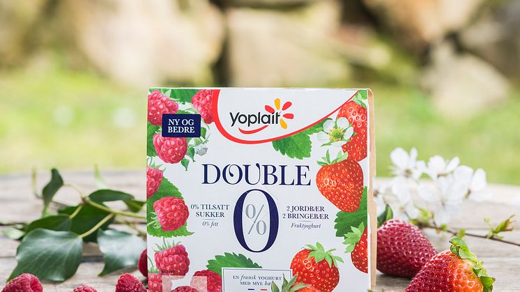 Yoplait Double 0% Jordbær og Bringebær
